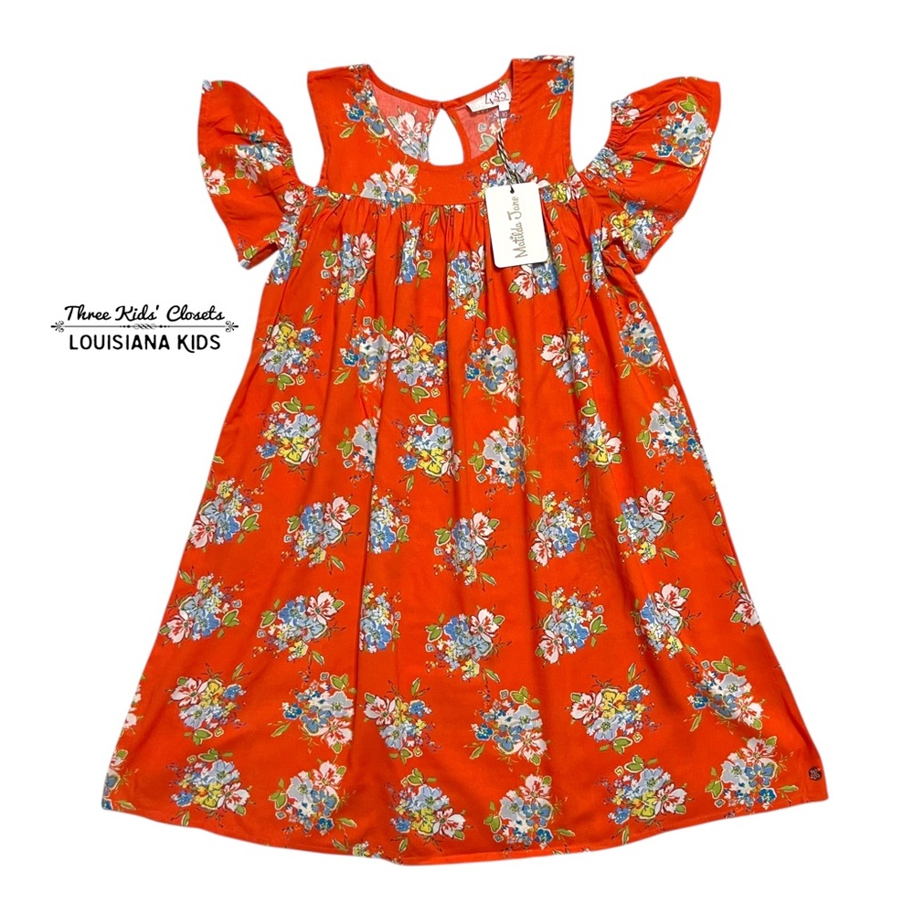NEW Matilda Jane 10Y Let’s Go Together In It Together Orange Floral Dress